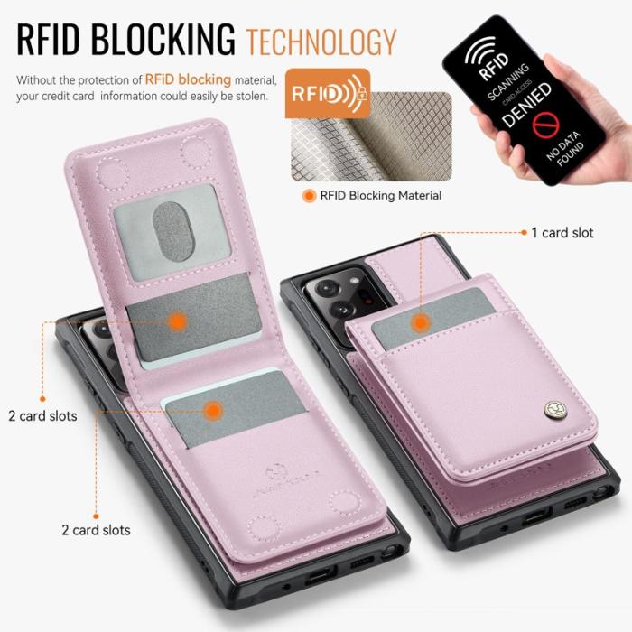 JEEHOOD - JEEHOOD J06 Läderfodral till Samsung Galaxy Note20 Ultra - Rosa