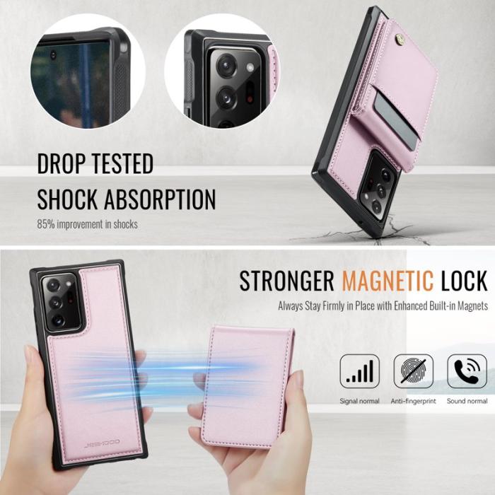JEEHOOD - JEEHOOD J06 Läderfodral till Samsung Galaxy Note20 Ultra - Rosa