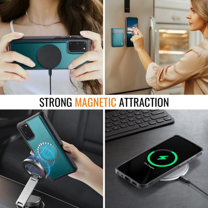 JEEHOOD - JEEHOOD J06 Läderfodral till Samsung Galaxy S20 5G - Blå