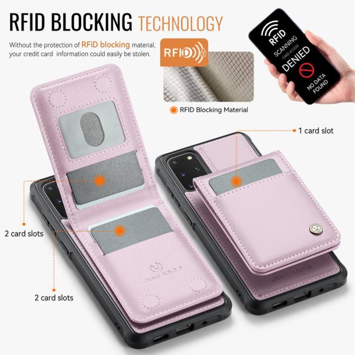 JEEHOOD - JEEHOOD J06 Läderfodral till Samsung Galaxy S20 Plus 5G - Rosa