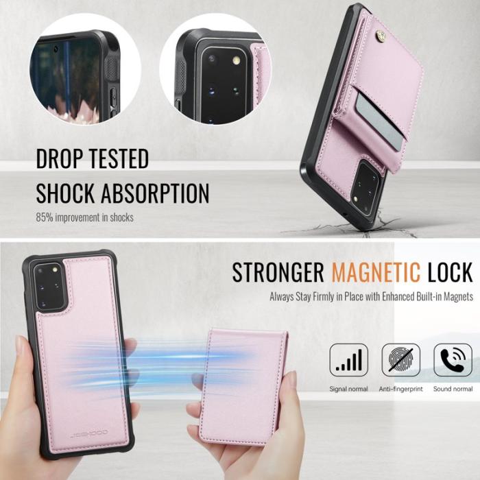 JEEHOOD - JEEHOOD J06 Läderfodral till Samsung Galaxy S20 Plus 5G - Rosa