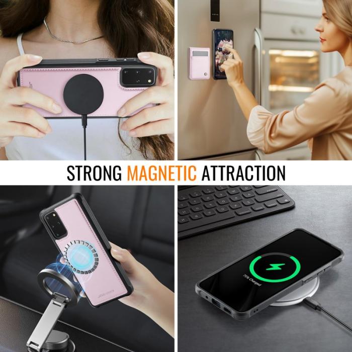 JEEHOOD - JEEHOOD J06 Läderfodral till Samsung Galaxy S20 Plus 5G - Rosa