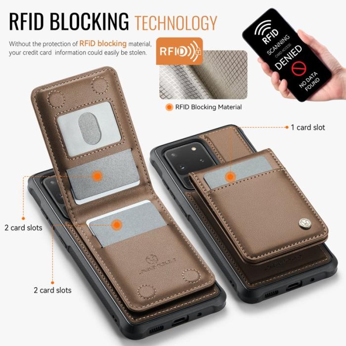 JEEHOOD - JEEHOOD J06 Läderfodral till Samsung Galaxy S20 Ultra - Brun