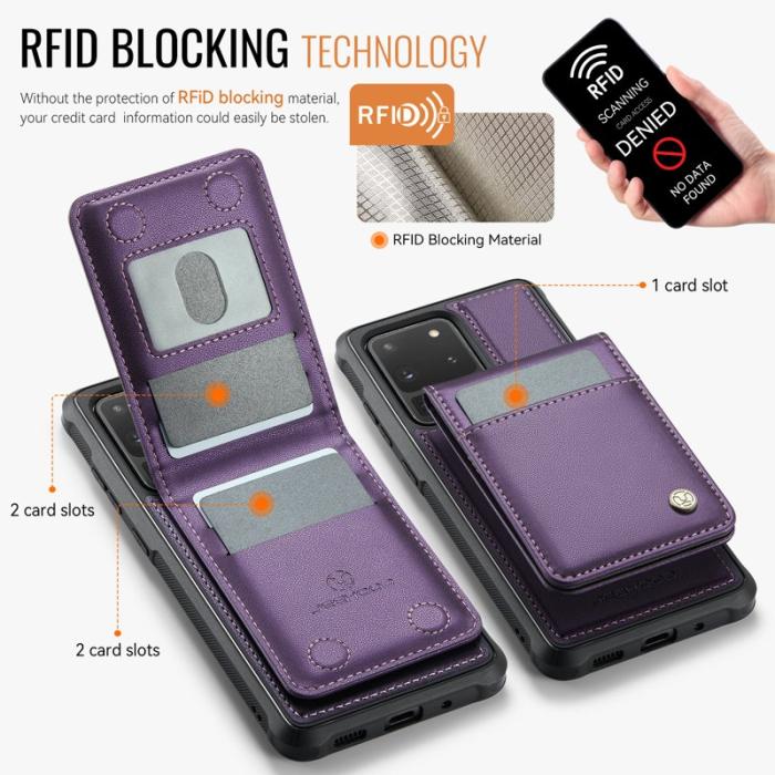 JEEHOOD - JEEHOOD J06 Läderfodral till Samsung Galaxy S20 Ultra - Lila