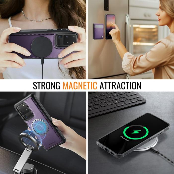 JEEHOOD - JEEHOOD J06 Läderfodral till Samsung Galaxy S20 Ultra - Lila