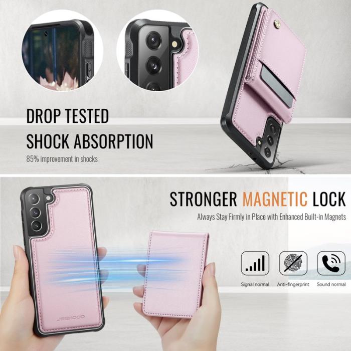 JEEHOOD - JEEHOOD J06 Läderfodral till Samsung Galaxy S21 4G - Rosa
