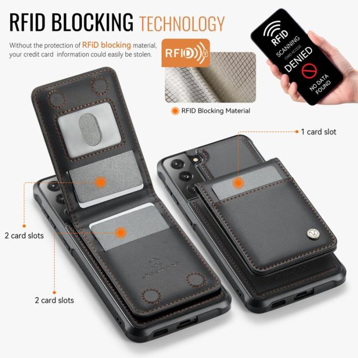 JEEHOOD - JEEHOOD J06 Läderfodral till Samsung Galaxy S21 4G - Svart