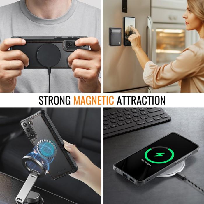 JEEHOOD - JEEHOOD J06 Läderfodral till Samsung Galaxy S21 4G - Svart