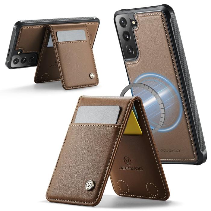 JEEHOOD - JEEHOOD J06 Läderfodral till Samsung Galaxy S21+ 5G - Brun