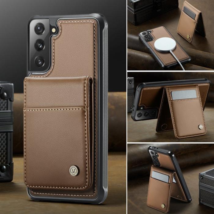 JEEHOOD - JEEHOOD J06 Läderfodral till Samsung Galaxy S21+ 5G - Brun