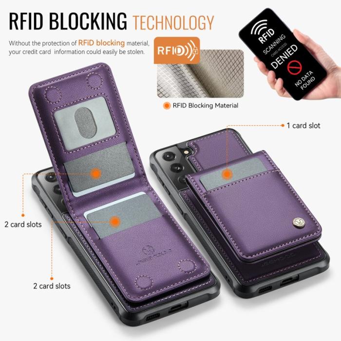 JEEHOOD - JEEHOOD J06 Läderfodral till Samsung Galaxy S21 FE 5G - Lila