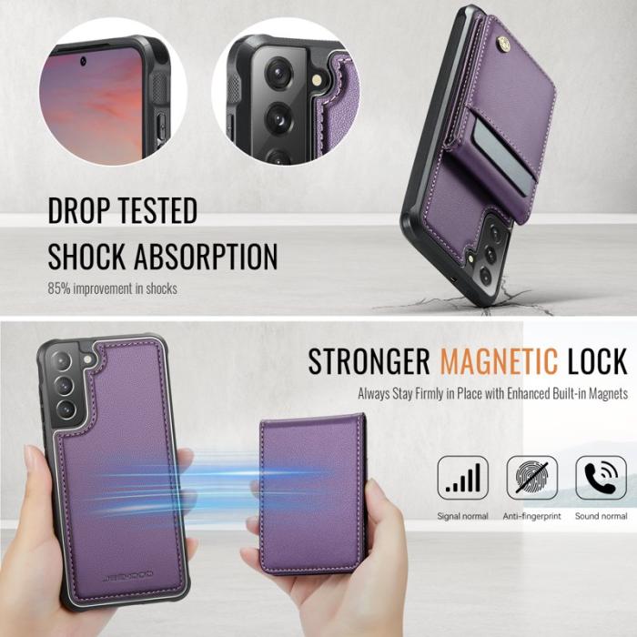 JEEHOOD - JEEHOOD J06 Läderfodral till Samsung Galaxy S21 FE 5G - Lila