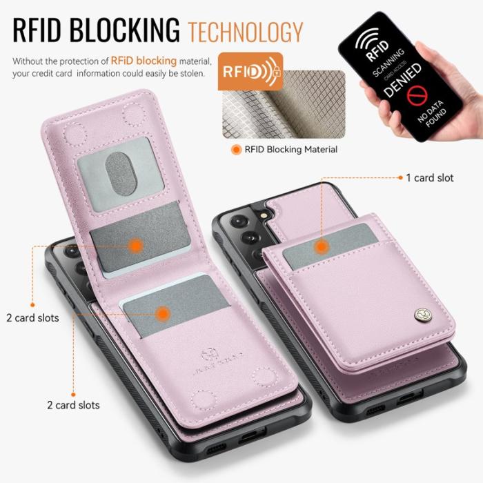 JEEHOOD - JEEHOOD J06 Läderfodral till Samsung Galaxy S21 FE 5G - Rosa