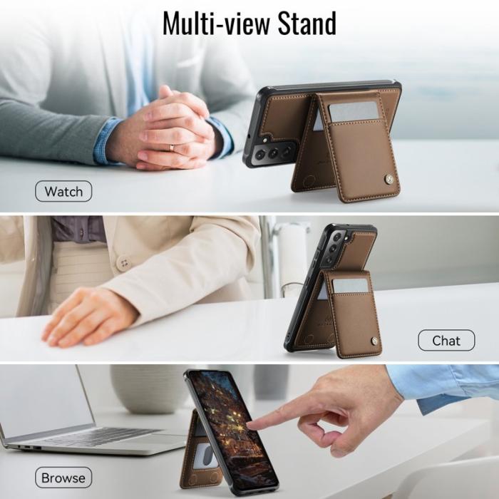 JEEHOOD - JEEHOOD J06 Läderfodral till Samsung Galaxy S22+ 5G - Brun