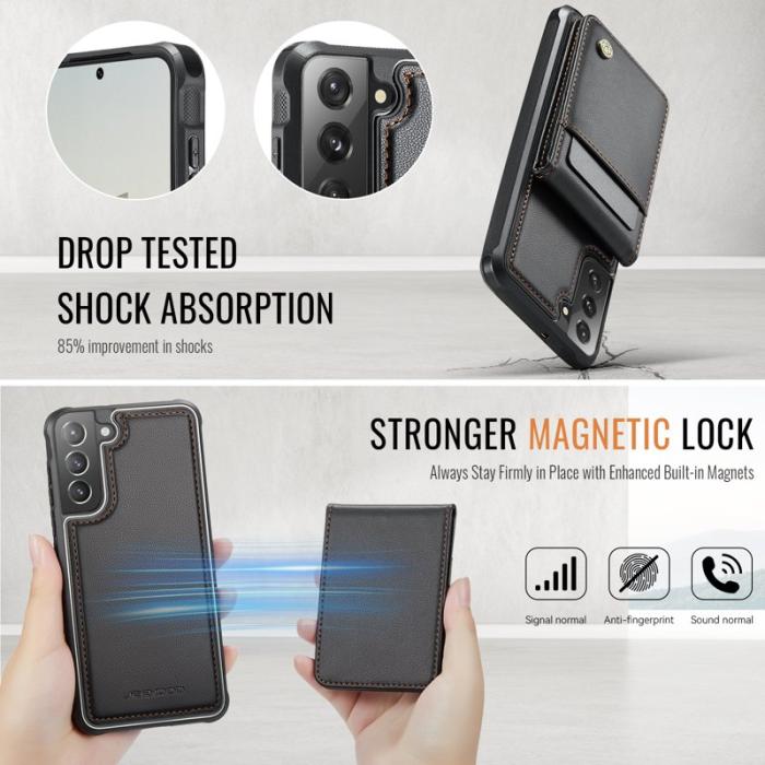 JEEHOOD - JEEHOOD J06 Läderfodral till Samsung Galaxy S22 5G - Svart