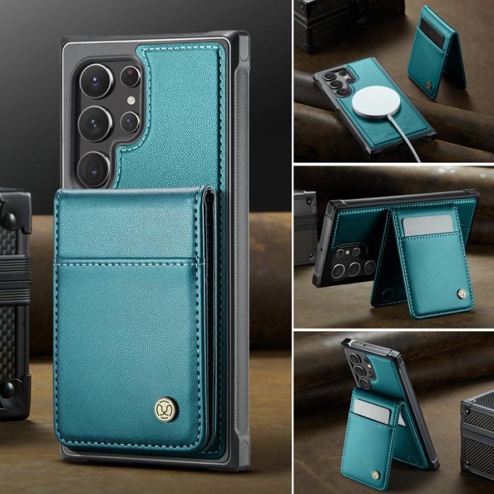 JEEHOOD - JEEHOOD J06 Läderfodral till Samsung Galaxy S22 Ultra 5G - Blå