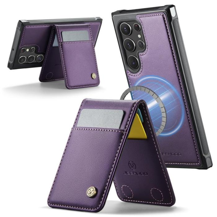 JEEHOOD - JEEHOOD J06 Läderfodral till Samsung Galaxy S22 Ultra 5G - Lila