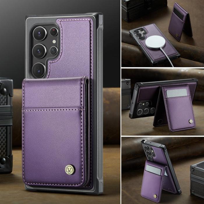 JEEHOOD - JEEHOOD J06 Läderfodral till Samsung Galaxy S22 Ultra 5G - Lila