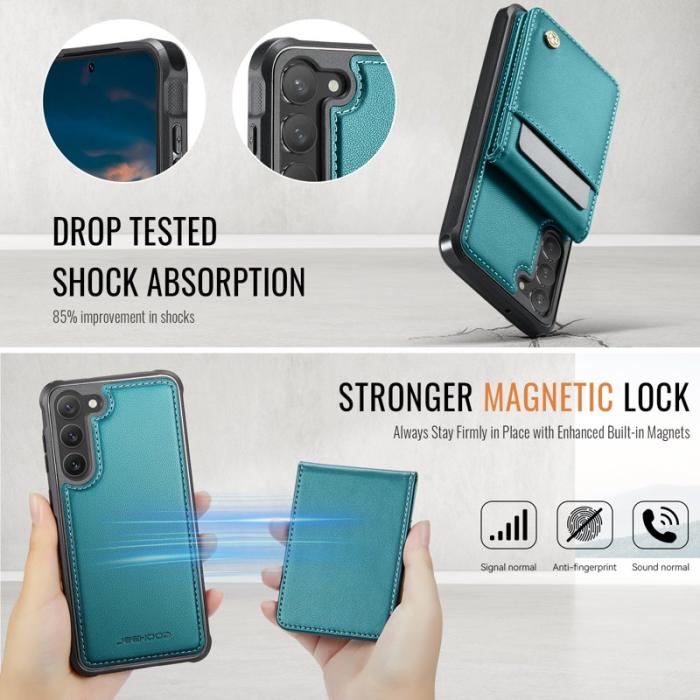 JEEHOOD - JEEHOOD J06 Läderfodral till Samsung Galaxy S23+ - Blå