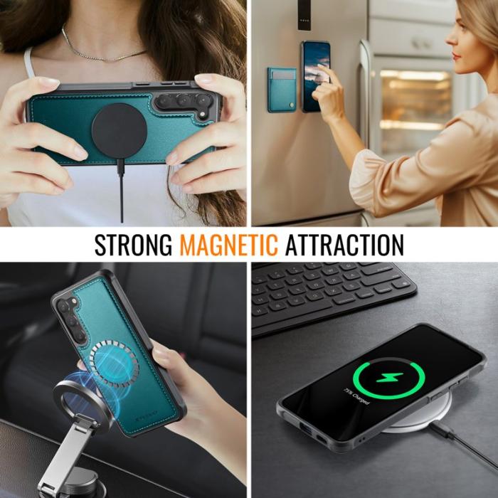 JEEHOOD - JEEHOOD J06 Läderfodral till Samsung Galaxy S23+ - Blå