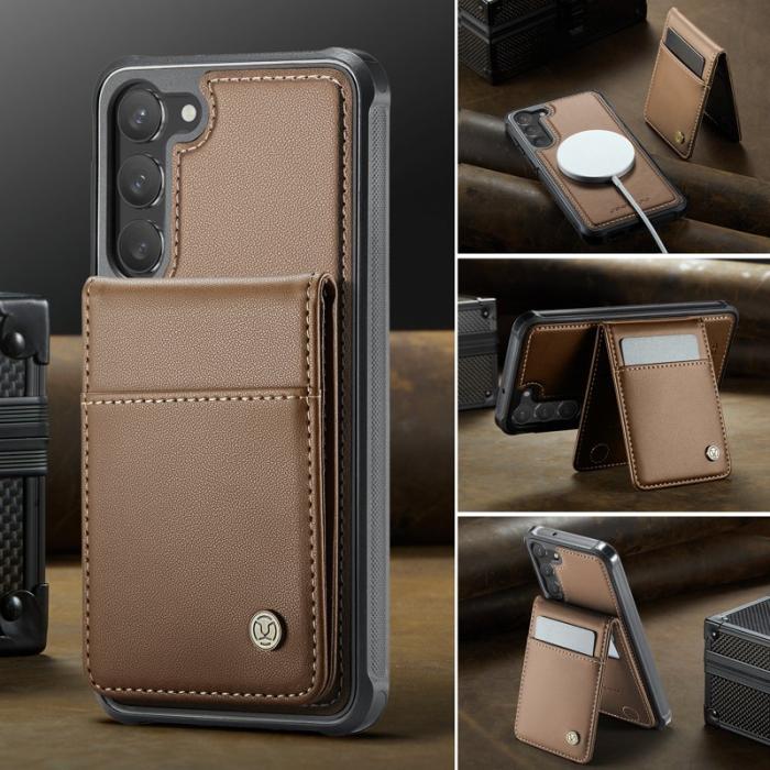 JEEHOOD - JEEHOOD J06 Konstläder fodral till Samsung Galaxy S23 - Brun