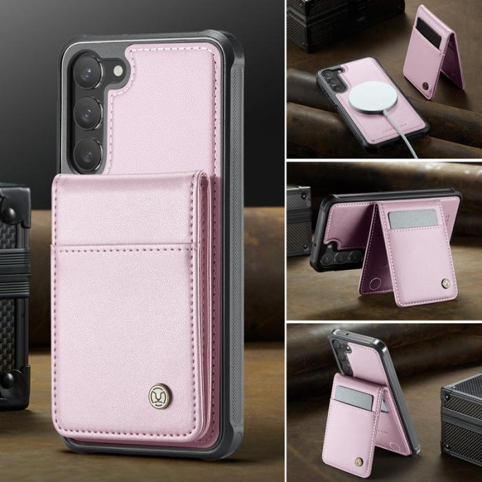 JEEHOOD - JEEHOOD J06 Konstläder fodral till Samsung Galaxy S23+ - Rosa