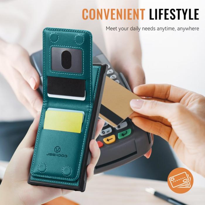 JEEHOOD - JEEHOOD J06 Läderfodral till Samsung Galaxy S23 Ultra - Blå