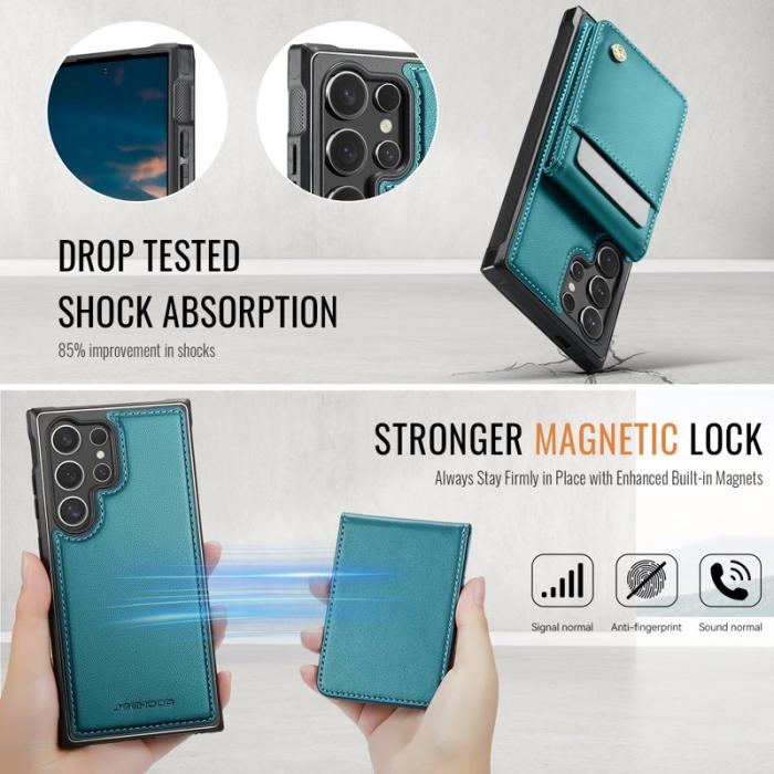 JEEHOOD - JEEHOOD J06 Läderfodral till Samsung Galaxy S24 Ultra - Blå