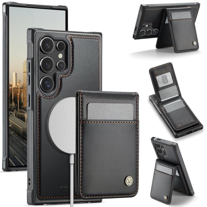 JEEHOOD - JEEHOOD J06 Läderfodral till Samsung Galaxy S24 Ultra - Svart