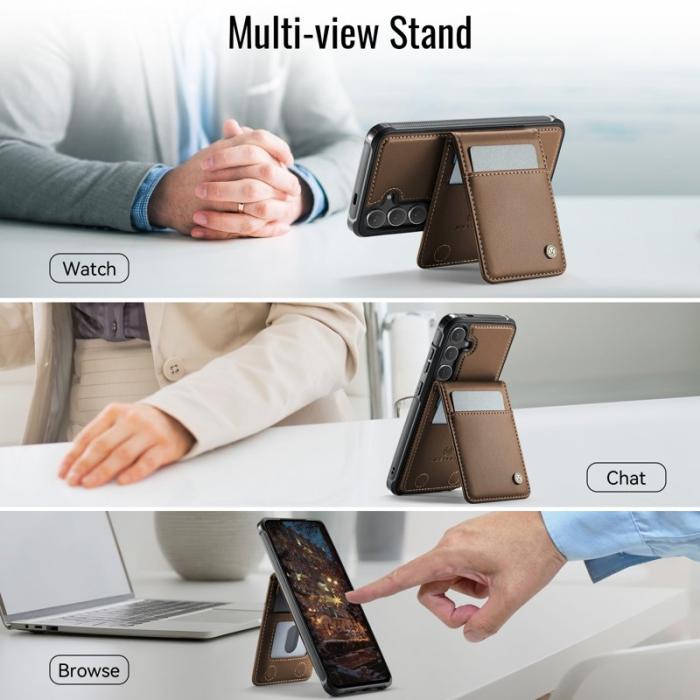 JEEHOOD - JEEHOOD J06 Läderfodral till Samsung Galaxy S25+ - Brun