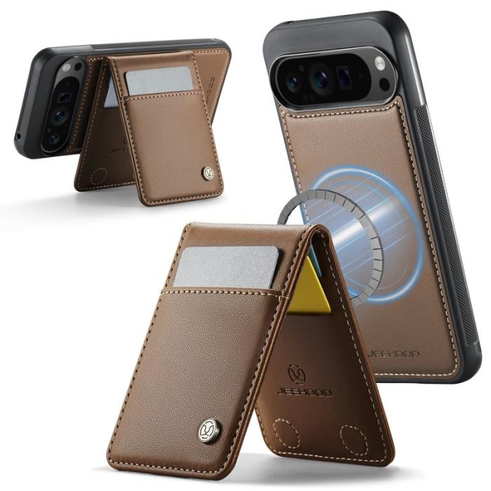 JEEHOOD - JEEHOOD J06 Leather Back Cover Google Pixel 9 Pro XL Brown
