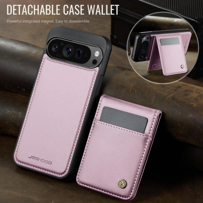 JEEHOOD - JEEHOOD J06 Leather Back Cover till Google Pixel 9 Pro XL - Rosa