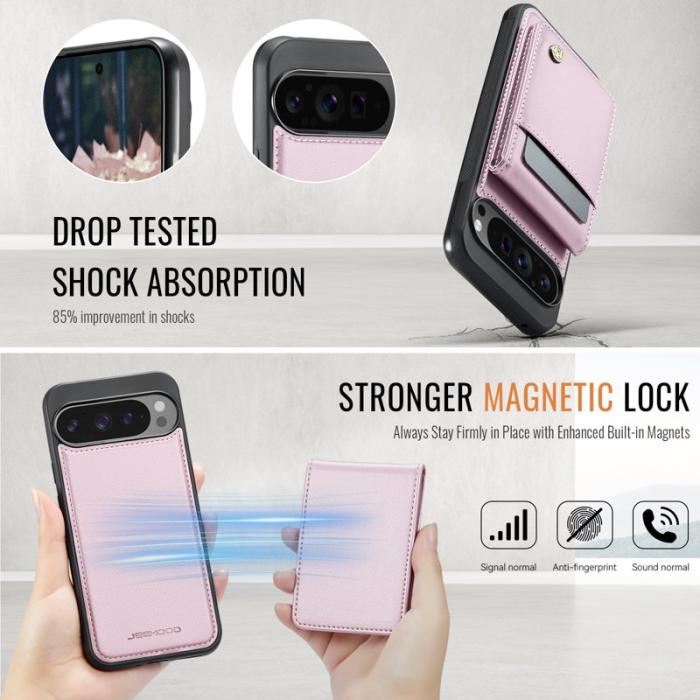 JEEHOOD - JEEHOOD J06 Leather Back Cover till Google Pixel 9 Pro XL - Rosa
