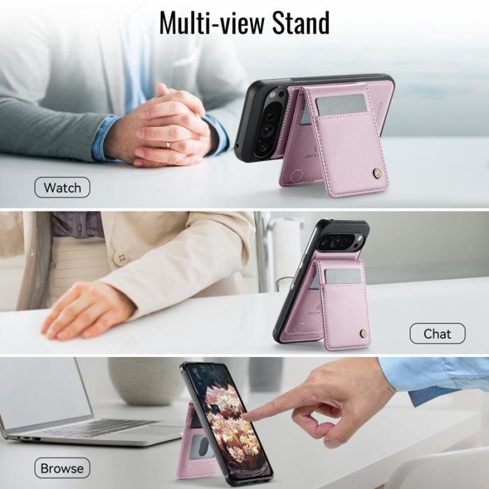 JEEHOOD - JEEHOOD J06 Leather Back Cover till Google Pixel 9 Pro XL - Rosa