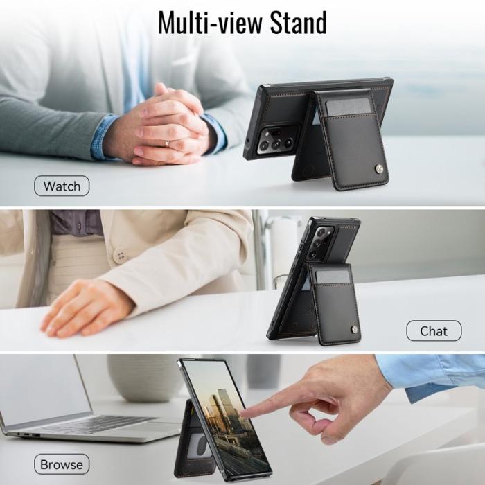 JEEHOOD - JEEHOOD J06 Samsung Galaxy Note20 Ultra Skal Läder Svart