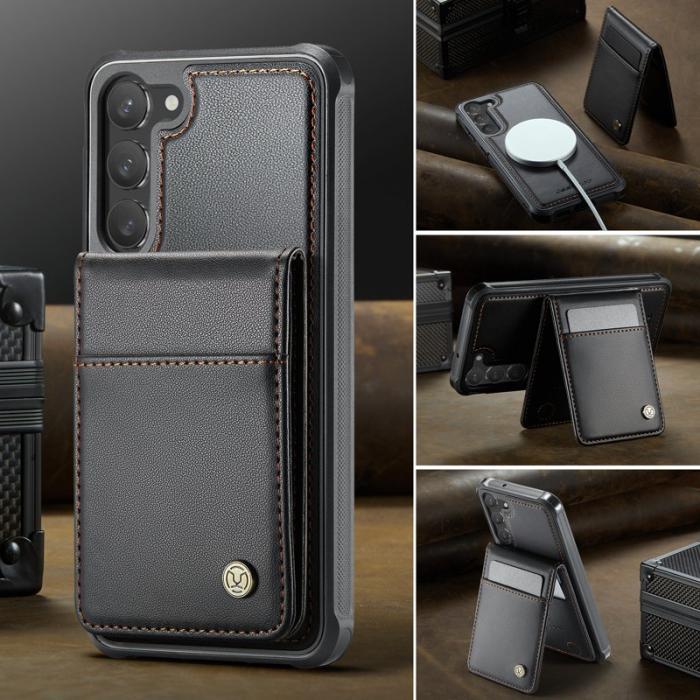 JEEHOOD - JEEHOOD J06 Samsung Galaxy S23+ Läderfodral MagSafe Svart