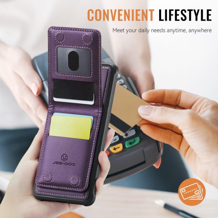 JEEHOOD - JEEHOOD J06 Samsung Galaxy S24 Skal Läder MagSafe Lila
