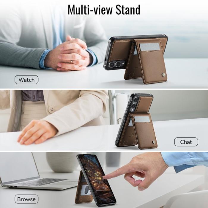 JEEHOOD - JEEHOOD J06 Samsung Galaxy S25 Edge Skal MagSafe Brun