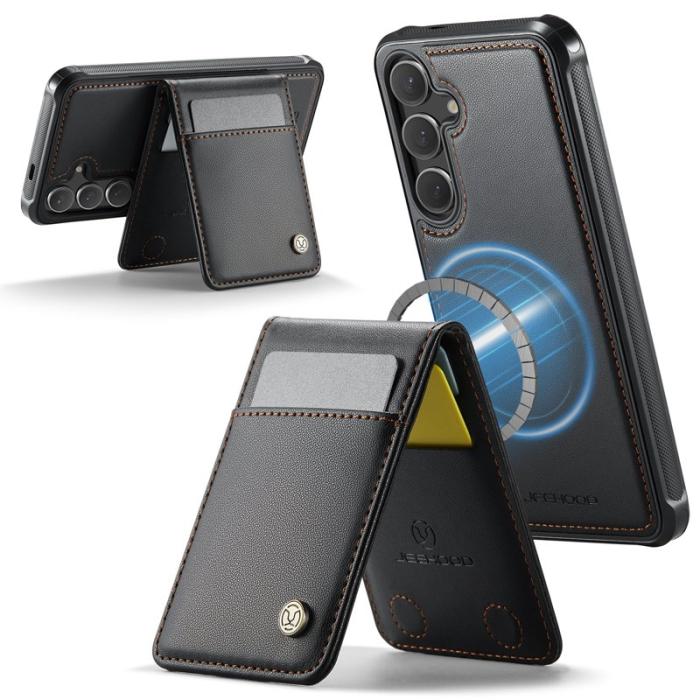 JEEHOOD - JEEHOOD J06 Samsung Galaxy S25 Skal Läder MagSafe Svart