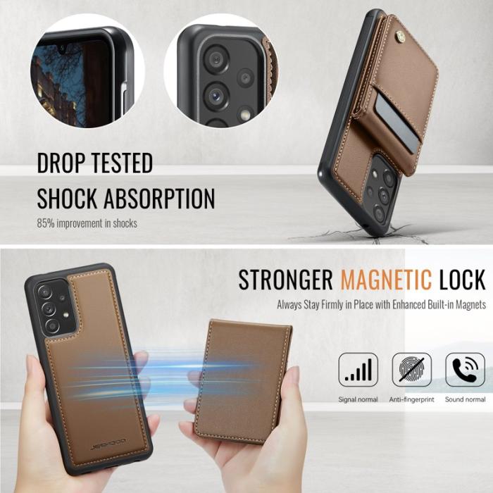 JEEHOOD - JEEHOOD J06 Skal för Samsung Galaxy A53 5G - Brunt läder