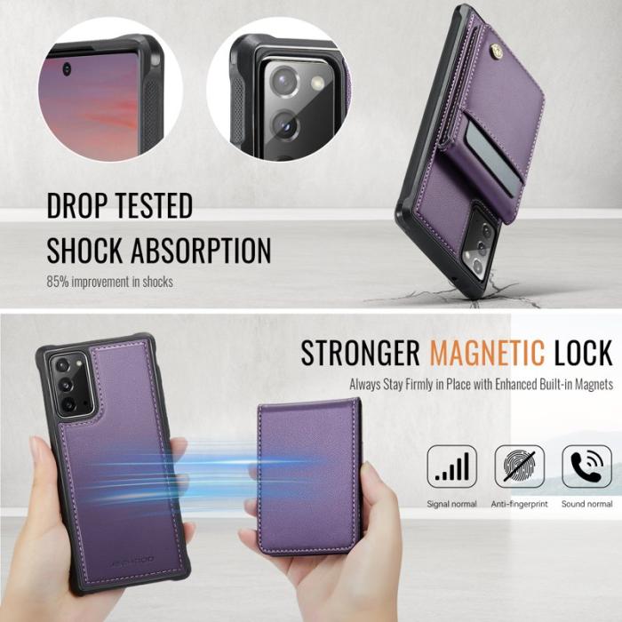 JEEHOOD - JEEHOOD J06 Skal för Samsung Galaxy Note20 Lila med RFID-blockering