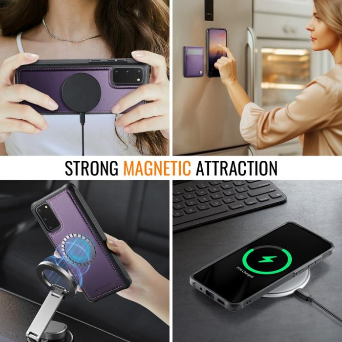 JEEHOOD - JEEHOOD J06 Skal för Samsung Galaxy S20 5G - Lila Leather