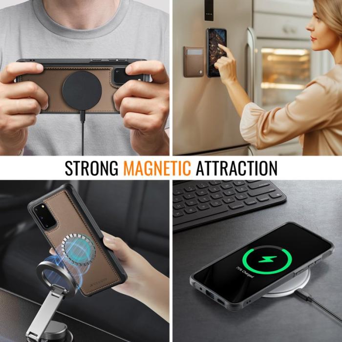 JEEHOOD - JEEHOOD J06 Skal för Samsung Galaxy S20 FE MagSafe - Brun