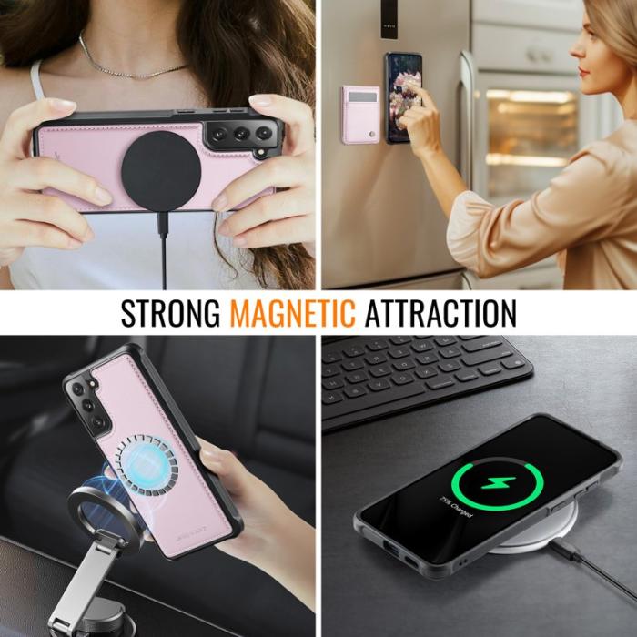 JEEHOOD - JEEHOOD J06 Mobilskal för Samsung Galaxy S22 5G MagSafe - Rosa