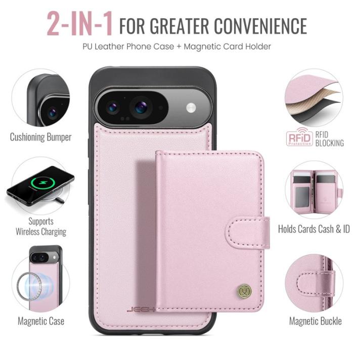 JEEHOOD - JEEHOOD J09 Fodral för Google Pixel 9 Pro RFID Skydd - Rosa