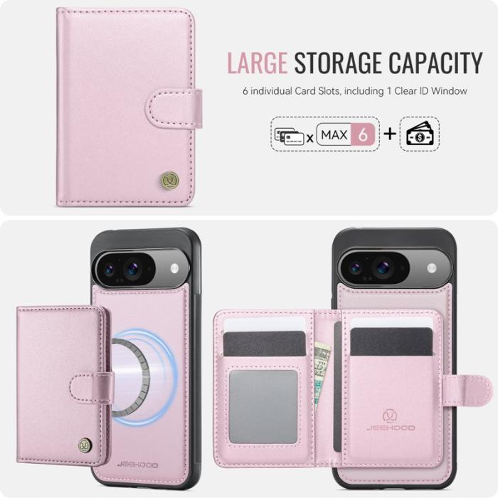 JEEHOOD - JEEHOOD J09 Fodral för Google Pixel 9 Pro RFID Skydd - Rosa