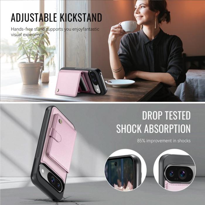 JEEHOOD - JEEHOOD J09 Fodral för Google Pixel 9 Pro RFID Skydd - Rosa