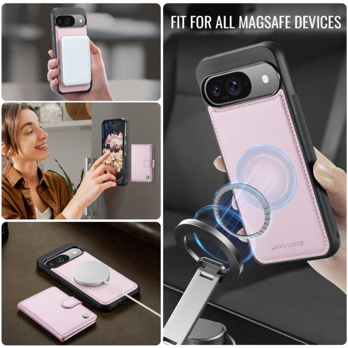 JEEHOOD - JEEHOOD J09 Fodral för Google Pixel 9 Pro RFID Skydd - Rosa
