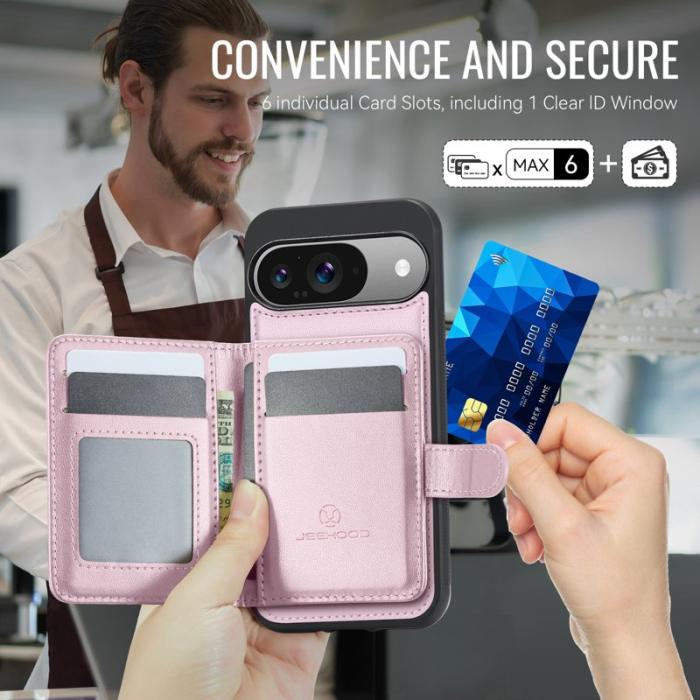 JEEHOOD - JEEHOOD J09 Fodral för Google Pixel 9 Pro RFID Skydd - Rosa