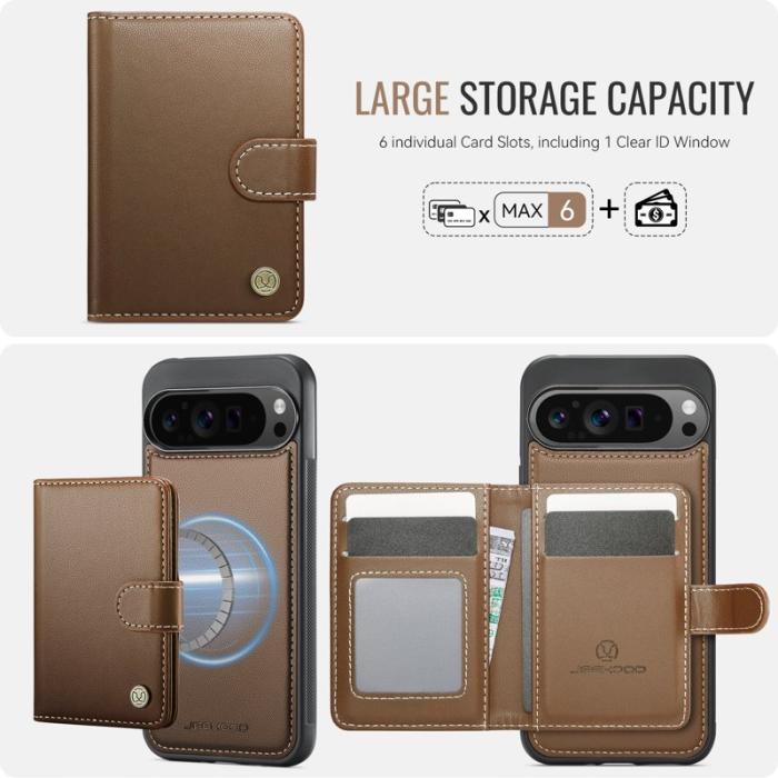 JEEHOOD - JEEHOOD J09 Fodral för Google Pixel 9 Pro XL - Brunt läder